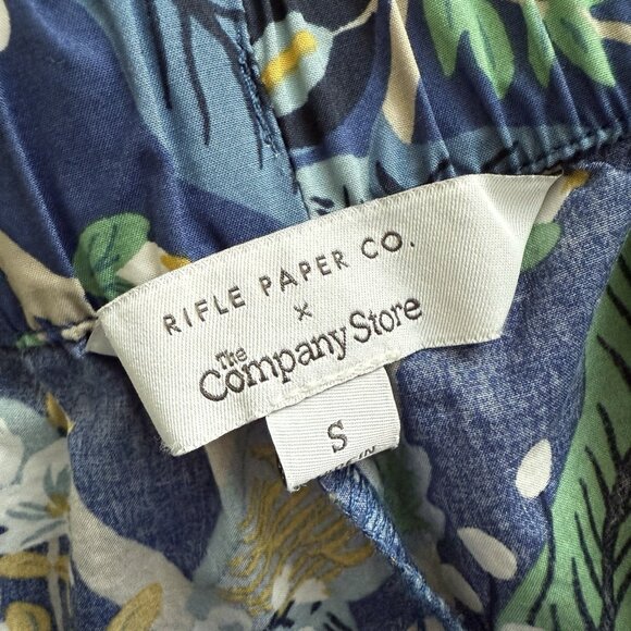 Rifle Paper Co. Poplin Button Front Short Pajama Set Size Small Peacock Print - Picture 14 of 14